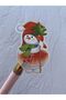 Opaque Sticker with Snowman - Girl Figure - New Year / New Year's Themed Opaque Sticker 6-3.5 cm. - 30 units - 2