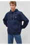 Logo Embroidered Hooded Navy Blue Sweatshirt 065809 -70497 - 2