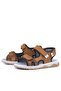 Genuine Leather Tan Velcro Kids Sandals Shoes - 5