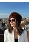 Winter Women's Plush Brown Faux Kalpak Hat Sweater Russian Style