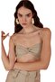 Koton Fabric Transparent Rise Chain Detailed Blouse Beige - 2