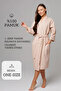 Piqué Woven Milky Coffee Bathrobe – Export Surplus, One Size - 7