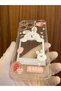 iPhone 16 Pro Max Happy Bear Printed Transparent Silicone Phone Case with Card Holder Cover - 6
