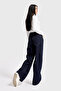 Women's Indigo Color 7W5-50 Palazzo Baggy Fit 100% Cotton Inner Length 83cm Denim Jean - 4