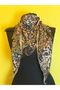 TASSELED STRAPPED BUTTON BUCKLE SCARF SHALF NECK TIE CLOTHING ACCESSORY BROWN - 5
