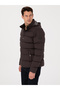 Brown Wide Hooded Jacket Hooded Coat 50319254-Vr029 - 3