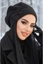 Black Hijab Beret and Shawl Set