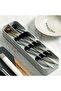 Cutlery Organizer - Plastic 5-Compartment Drawer Insert, Grey, 39x11.2x5.2cm - 3