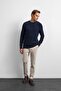 Navy Blue Men's Crew Neck Regular Fit Sweater B35W40017 - 6