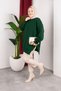Women's Testtür Clothing Crew Neck Slit Stone Balloon Sleeve Oversized Knitwear Tunic - 3