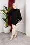 Women's Testtür Clothing Crew Neck Slit Stone Balloon Sleeve Oversized Knitwear Tunic - 3