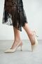 Women's Ovis Pointed Heeled Shoes - Tan-Patent Leather