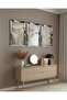 مجموعة رسم ثلاثية من MDF بإطار من زجاج شبكي عاكس فضي - 3