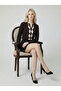 Women's Baklava Patterned Brown V-Neck Stylish Knitwear Sweater - 2