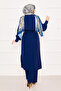 Omzu Allerli Double Tunic Hijab Set Navy Blue - 6
