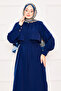 Omzu Allerli Double Tunic Hijab Set Navy Blue - 2
