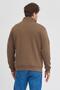 Unisex Regular Fit Comfortable Cut Cotton Fleece Inside Half Zipper Brown Mock Neck Sweatshirt - 7