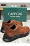 Genuine Leather Tan Color Handmade Casual Sports Men's Shoes 1255-61 - 3