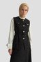 New Season Belted Pulu Vest and Pulu Skirt with Zippered Waist Lined Skirt Top and Bottom Set - 2