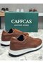 Genuine Leather Tan Color Handmade Casual Sports Men's Shoes 1458-51 - 3