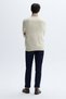Men's Beige Jacquard Crew Neck Sweater - 7