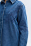 Women's Indigo Embroidered Long Sleeve Jean Shirt - 5