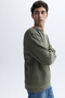 Men's Khaki Oversize Crew Neck Sweatshirt - 3