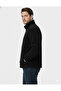 Unisex Plush Full Zippered Sweatshirt with 2 Pockets and Fleece Inside Black - 2