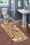Modern Patterned Digital Printing 3-Piece Bathroom Mat Set Washable Non-Slip Base Toilet Set Klz00 - 2