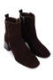 Women's Genuine Leather Brown Suede Heeled Boots - 2