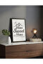 1 Piece Home Sweet Home Written Wooden Black Frame Look Mdf Table - 2