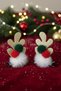 Reindeer Antler and Pompom Ball Figured Christmas Hair Clip Set of 2