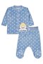 Star Print and Seal Embroidery 1-9 Month Pajama Set - Blue