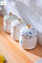 Tiana 3-Piece Porcelain Vacuum Tea Sugar Coffee Jar