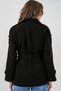 Women's Belted Cashmere Coat 9162 - Black - 6