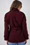 Women's Belted Cashmere Coat 9162 - Burgundy - 6