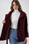 Women's Belted Cashmere Coat 9162 - Burgundy - 4