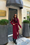 Women's Pocket Detailed Belted Collar Fur Full Length Cashmere Coat Nbstr1003 - 6