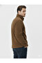 Unisex Plush Full Zippered Sweatshirt with 2 Pockets and Fleece Inside Brown - 2