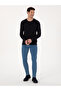 Navy Blue Slim Fit Cotton Blend Crew Neck Knitwear Sweater 50318983-Vr033 - 4