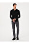 Black Regular Fit Wool Blend Zippered Polo Neck Basic Knitwear Sweater 50318901-Vr046 - 4