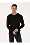 Black Slim Fit Cotton Blend Crew Neck Thessaloniki Knitwear Sweater 50318976-Vr046 - 3