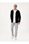 Black Regular Fit Cotton Blend Full Zip Hooded Sweatshirt 50318867-Vr046 - 4