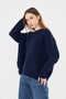Oversized Soft Textured Comfortable Fit Women's Sweater - Crew Neck - 6