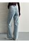 Women's Blue Snow Washed Loose Wide Leg Jeans - 5