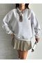 Oversized Sweatshirt with Scarf and Embroidery Detail