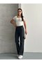 Jorde Women's Gray Stretch Fabric Baggy Wide-Leg Jeans Anthracite Denim Pants - 2