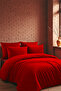 Lux Premium Striped 80% Cotton Duvet Cover Set – Double Size Red - 2
