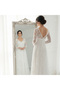 White Wedding Dress Embroidered Evening Bride Dress Vintage Lace Tulle SC8801