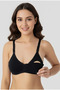 Women's Cotton 3-Pack Nursing Bra (Black-White-Skin) - 2